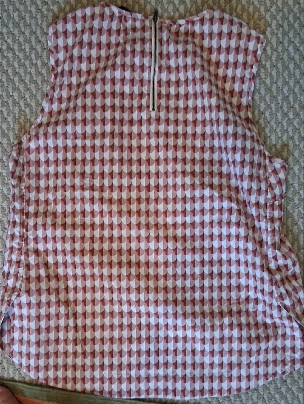 J. Crew Geometric Sleeveless Top 12 Cotton - Picture 3 of 4